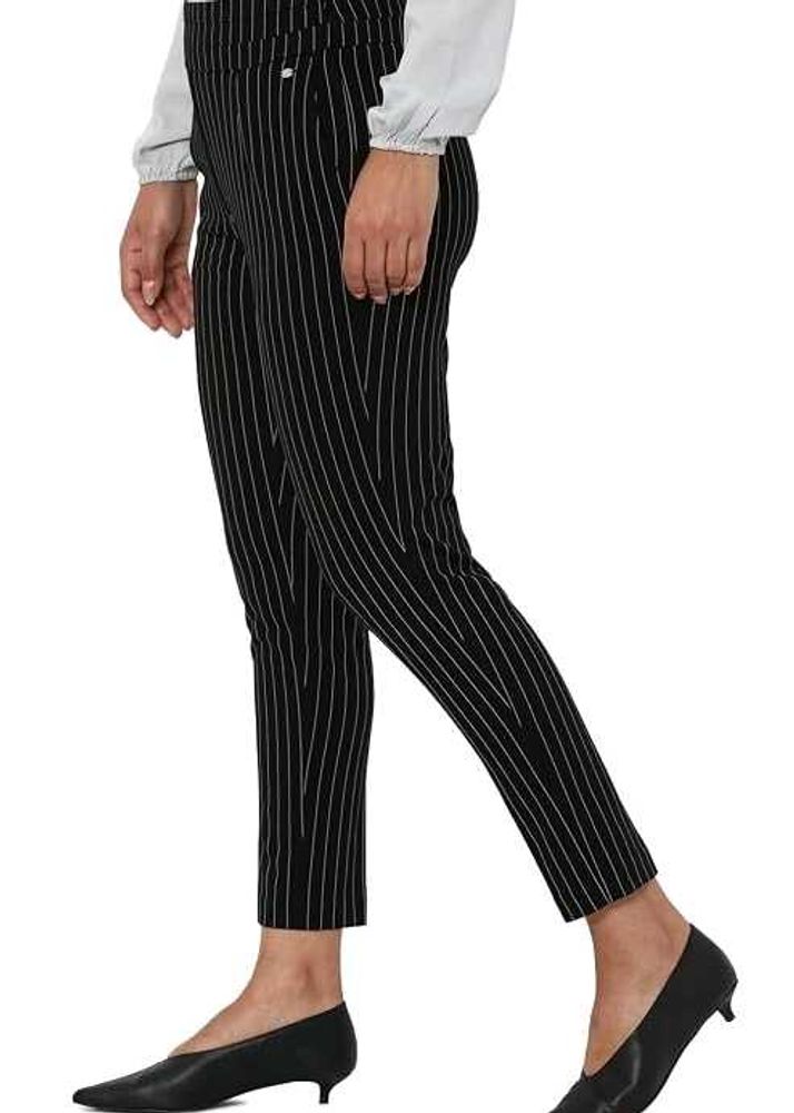officewear formal Striped Black Pants