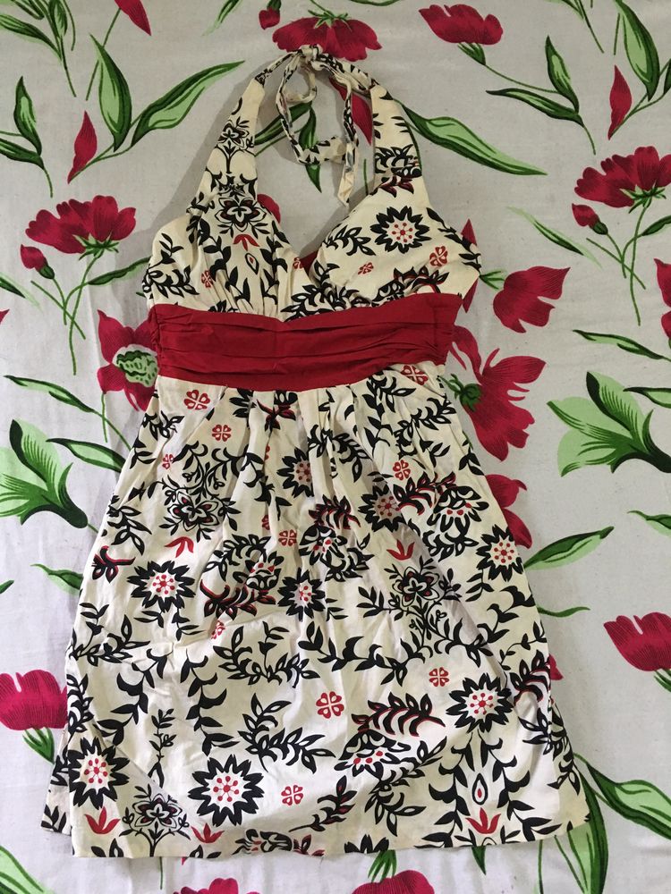 Chic Floral Halter Neck One Piece