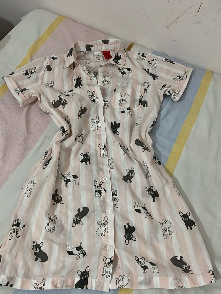 Cute French Bulldog Print Dress