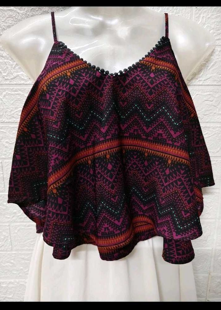 Boho Patterned sleevless  Crop Top