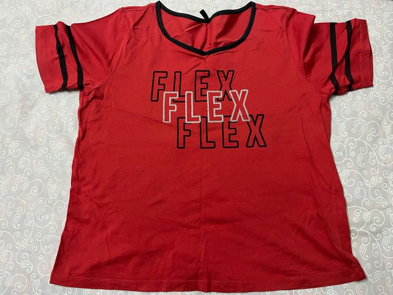 Red "FLEX" Graphic T-Shirt