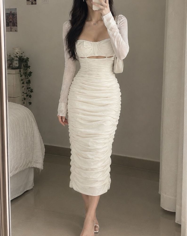 Elegant corset Ruched Sheath Dress