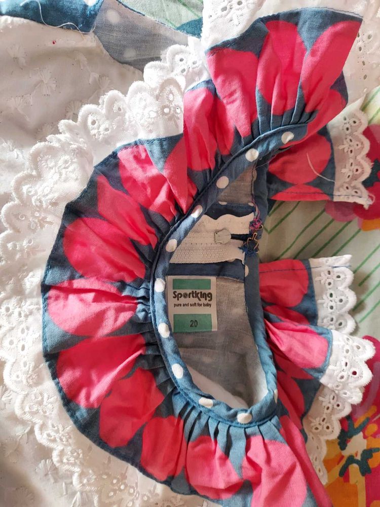 Pure Cotton Frilled Frock.