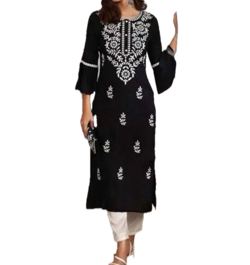 Elegant Black Embroidered Kurta