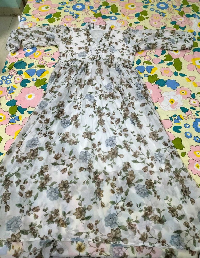 Elegant Floral Print Maxi Dress
