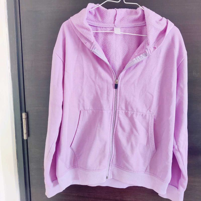 Cozy Lavender Zip-Up Hoodie