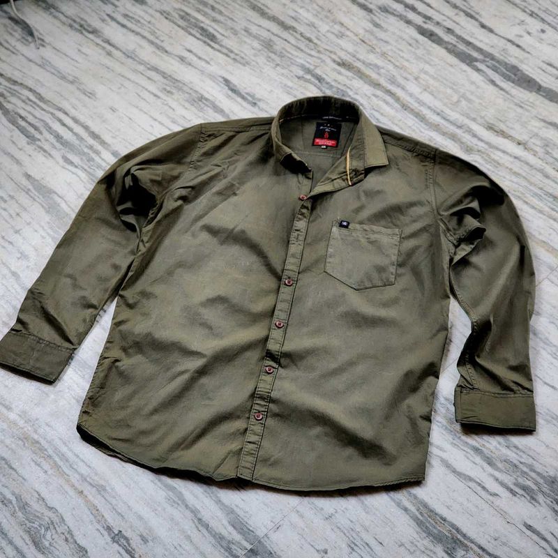 Men's Olive Green Casual Shirt