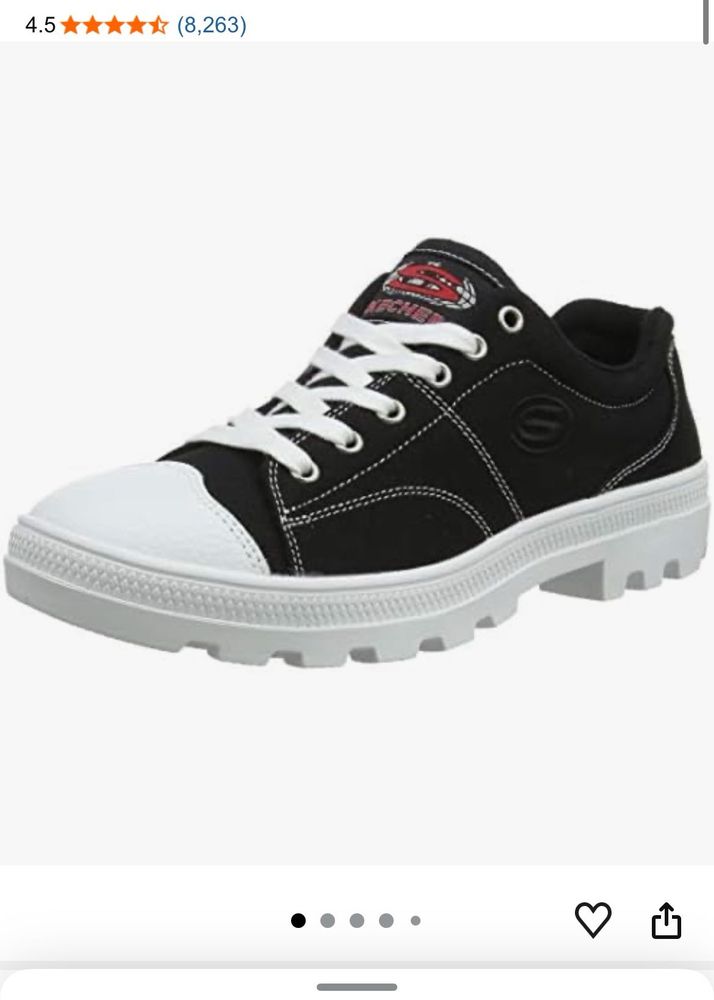 Skechers Uno Black &amp; White Canvas Sneakers