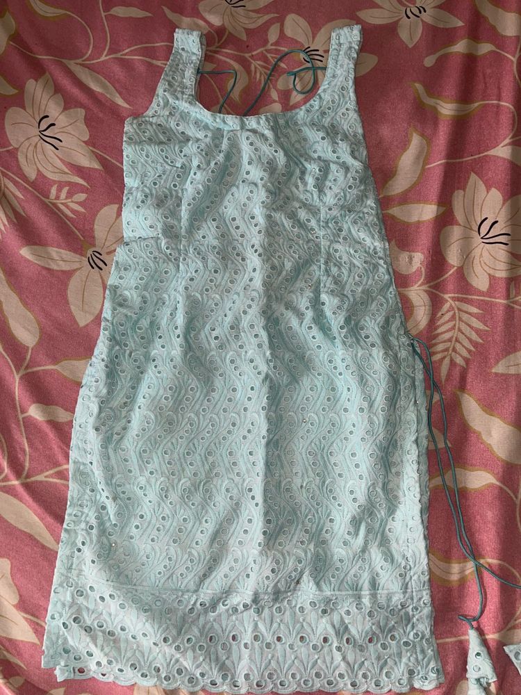 Cute Blue Sleeveless kurti