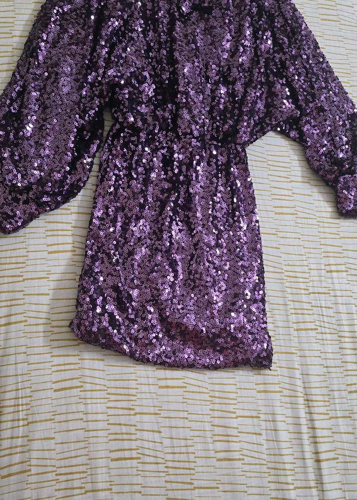 Sparkly Purple Sequin Dress