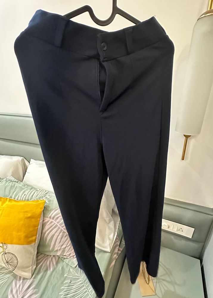 Navy Blue Tailored Trousers