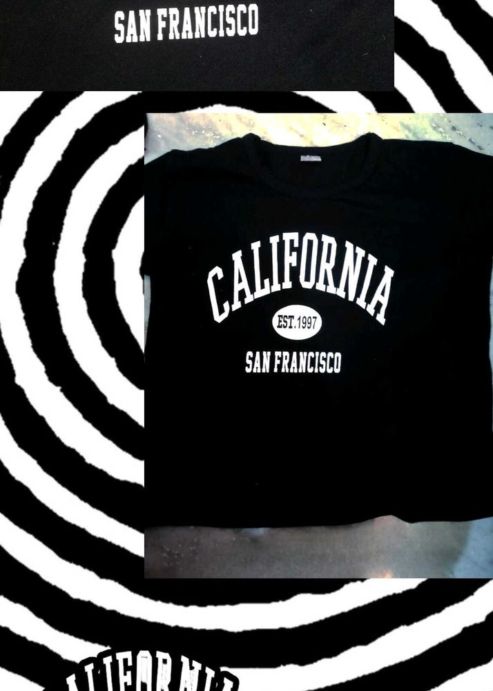 Black California San Francisco T-Shirt crop tee