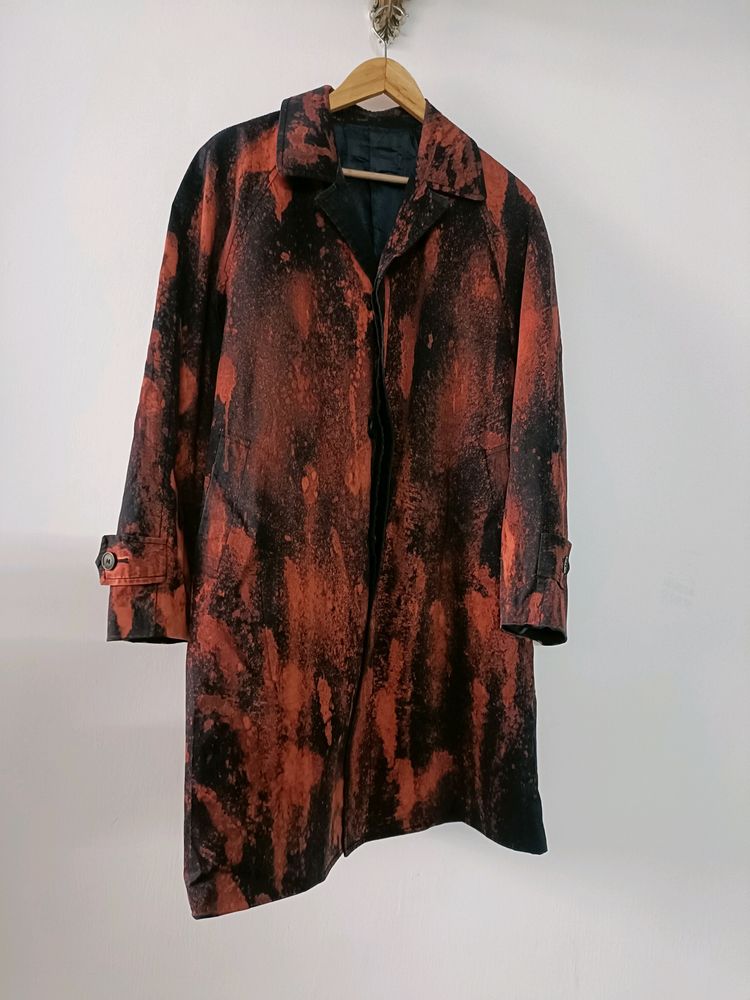 Red Black Trench Coat