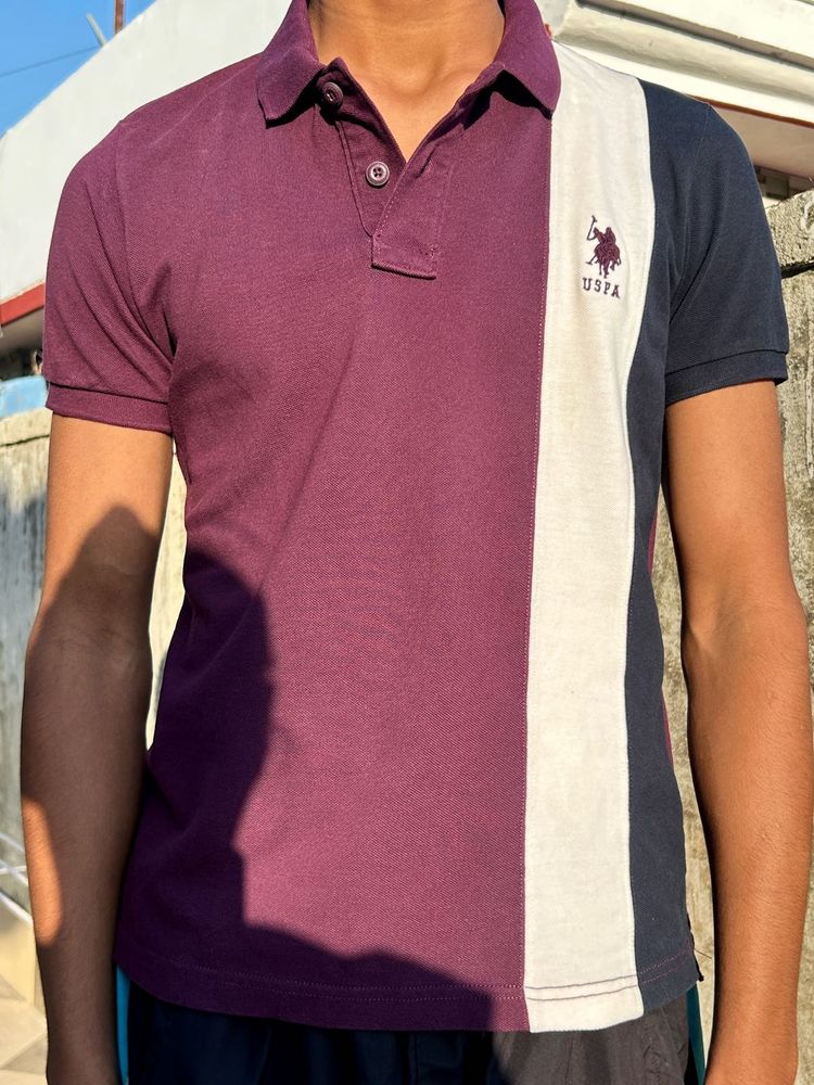 USPA Color Blocked Polo Shirt