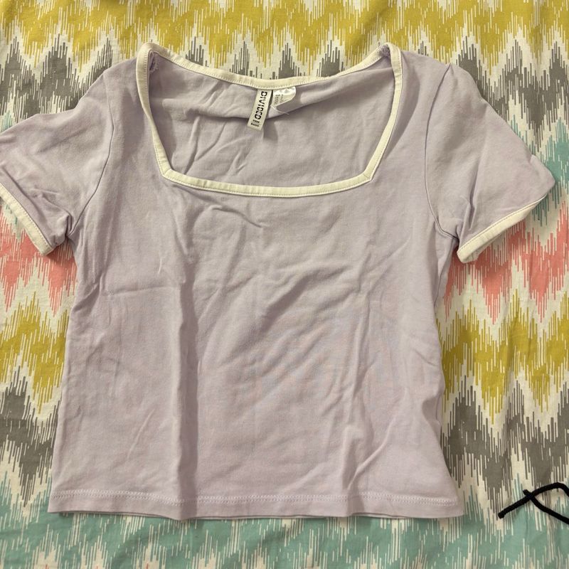 Lilac Square Neck Top