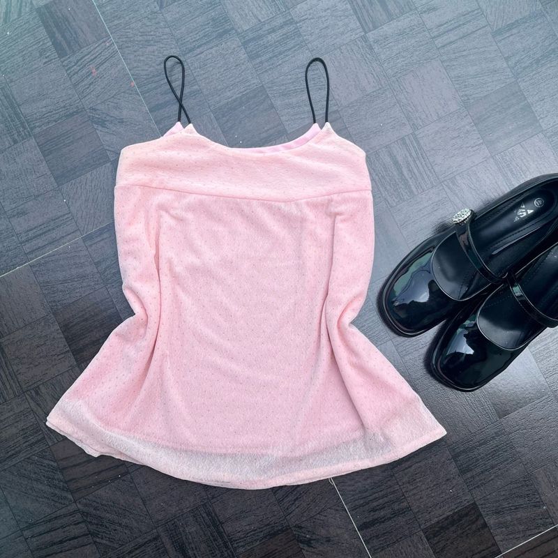 Cute Pink Sparkly Cami Top