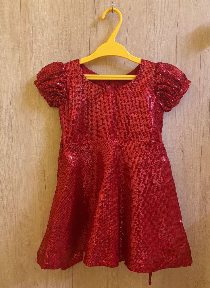 Sparkling Red Sequin Party Dress