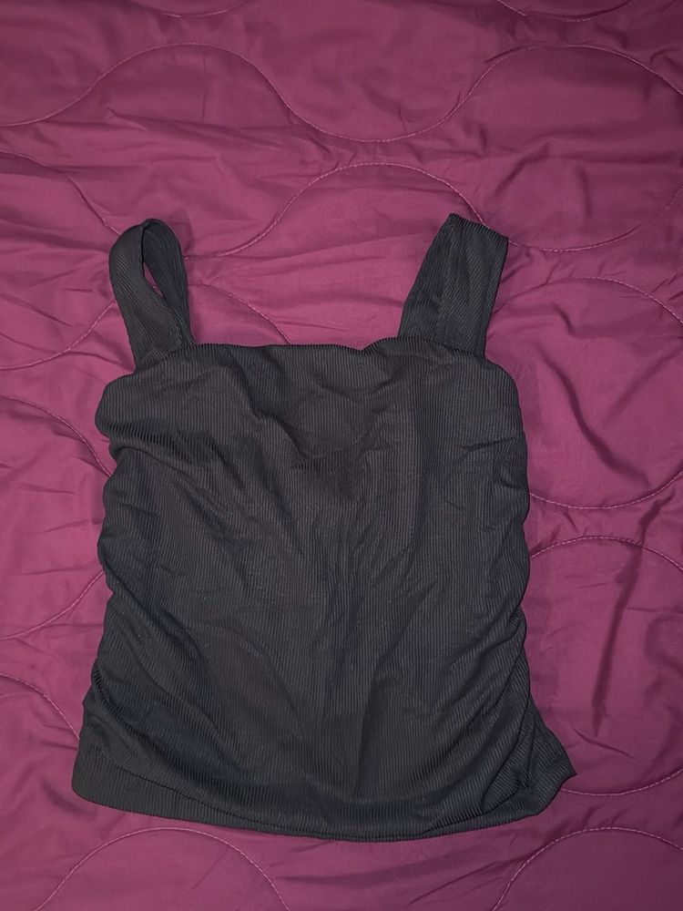 Black Ribbed Tank Top