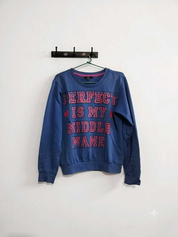 Blue "Perfect Is My Middle Name" Sweatshirt