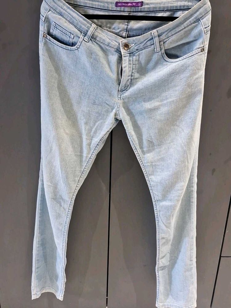 Ice Blue Mid Waist Super Soft Denim
