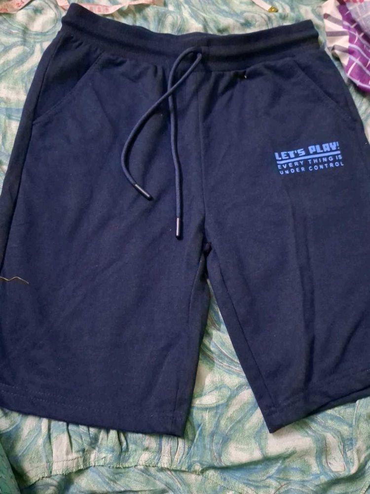 Navy Blue "Let's Play!" Shorts