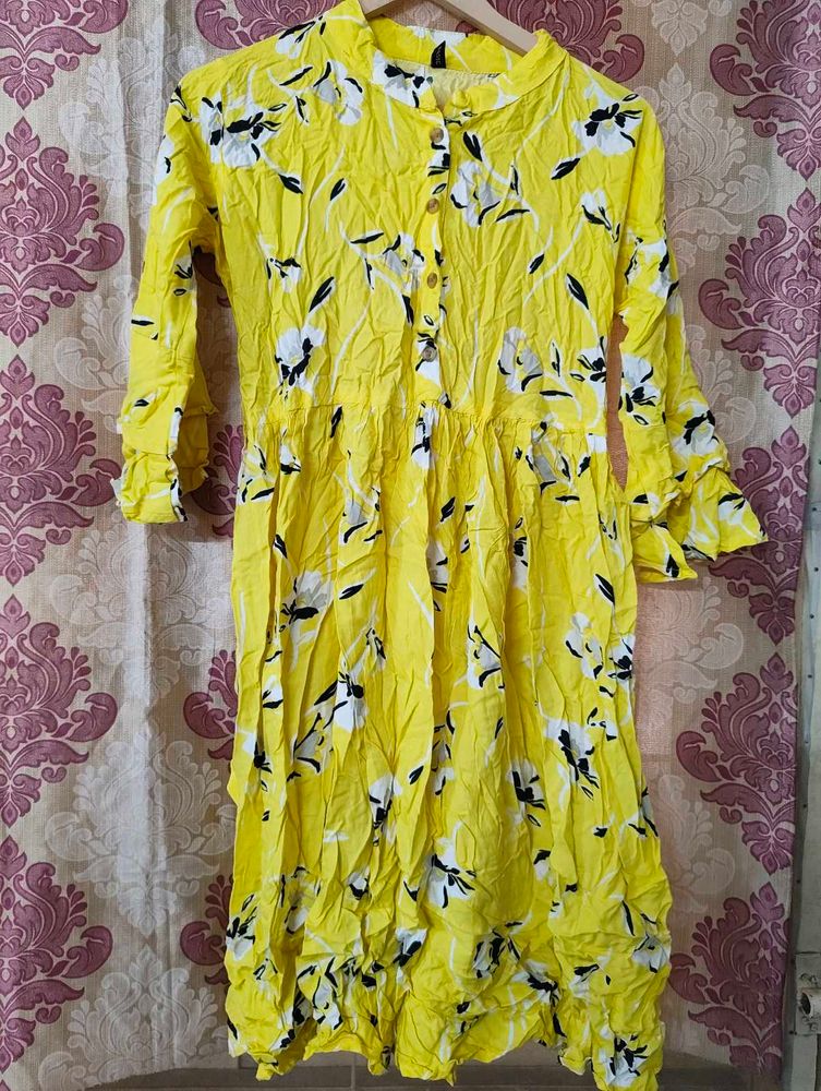 Floral Yellow Frock