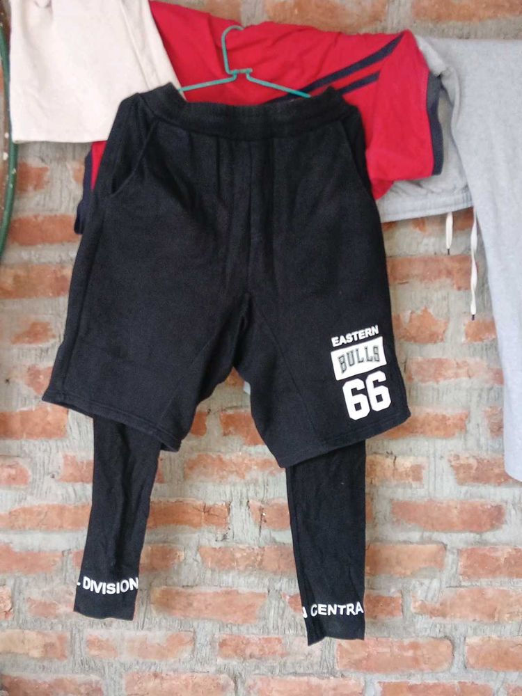Black Casual Shorts with Leggings