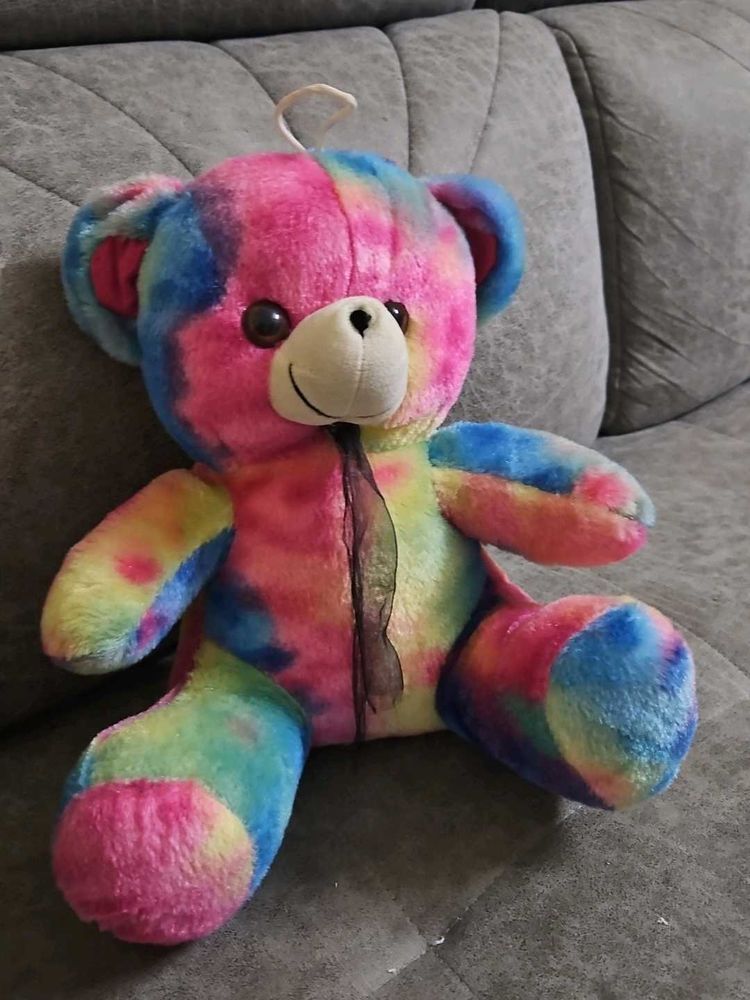 Vibrant Tie-Dye Teddy Bear Plush Toy