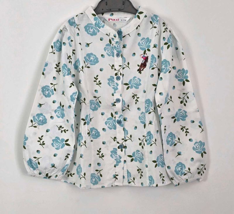 Floral Print Button-Up Blouse