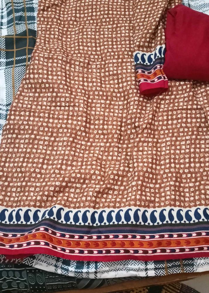 Stylish Brown Printed Kurta