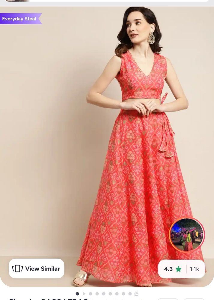 Vibrant Printed Ethnic Lehenga Set size s-m