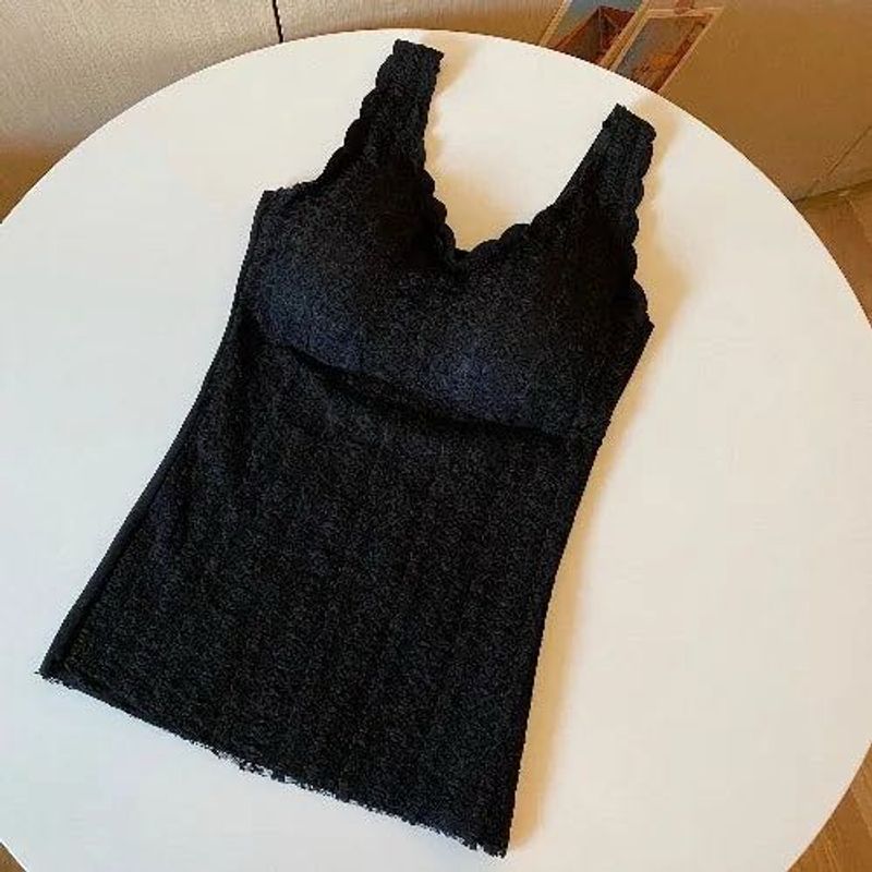 Black Lace Padded Cami Top