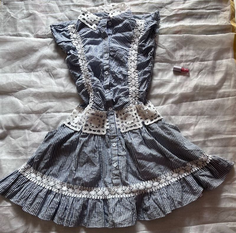Cute Striped Lace Dress
