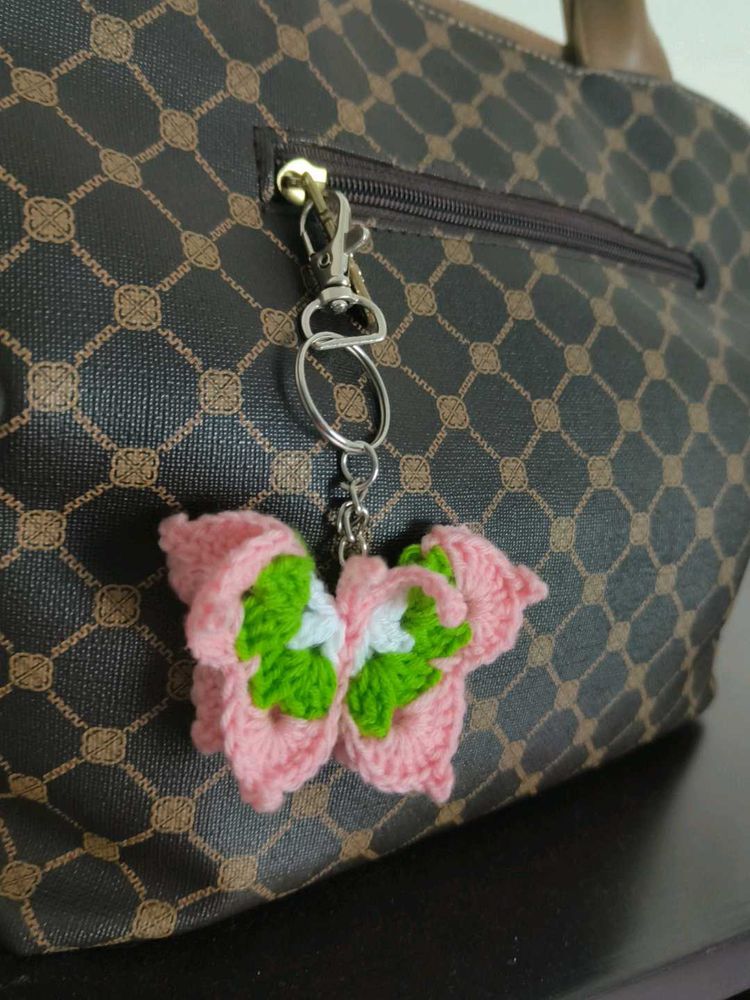 Handmade Crochet Butterfly Keychain