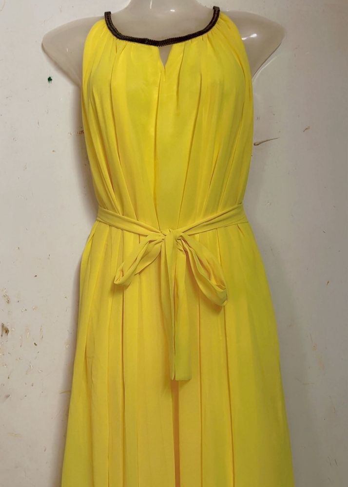 Yellow Halter Maxi Dress