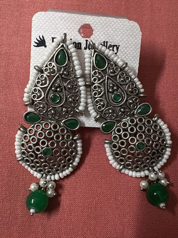 Designer Green Stone Earrings