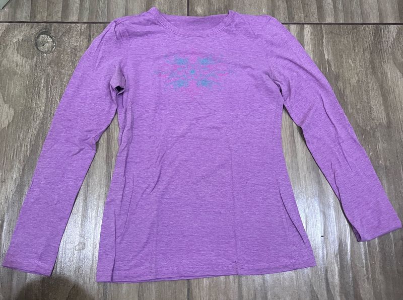 Purple Long Sleeve Graphic T-Shirt