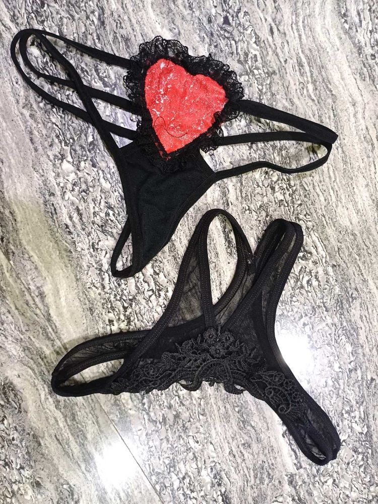 Sexy Thongs with Heart Detail