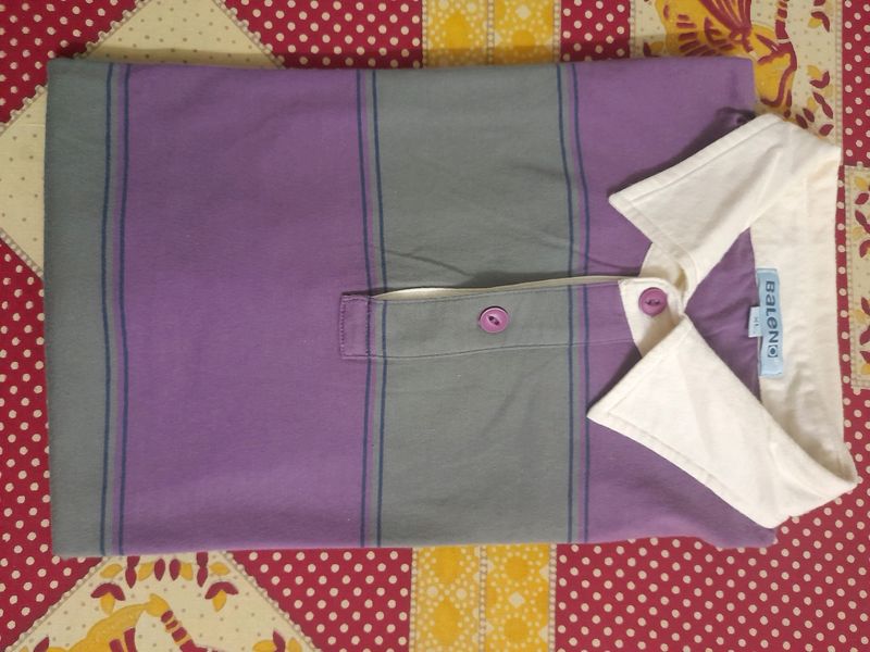 Indonesian  make BALENO cotton half  sleeved T-shirt- purple  &amp; Grey coloured