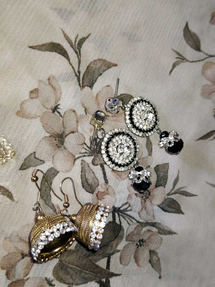 Elegant Jhumka and Stud Earrings Set