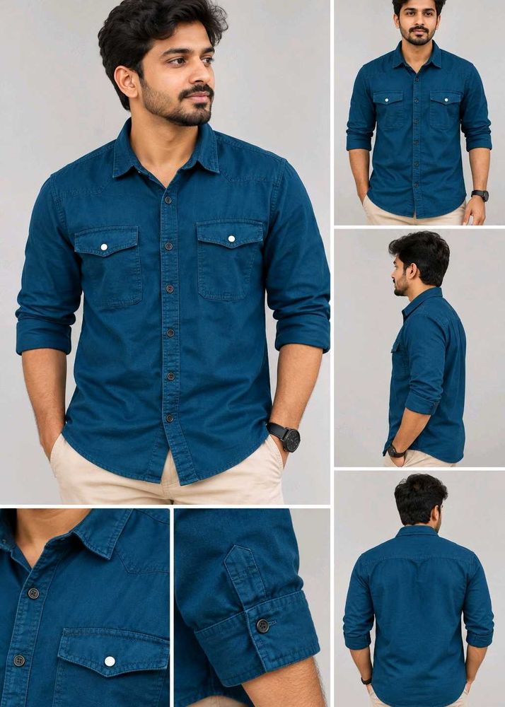 Men's Teal Denim Shirt