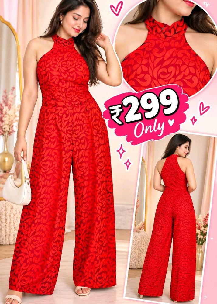 Stunning Red Lace Jumpsuit