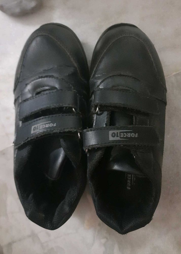 Liberty Black Velcro School Shoes