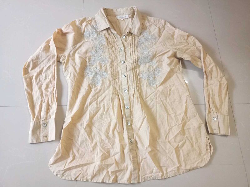 Embroidered Long Sleeve Tunic Shirt