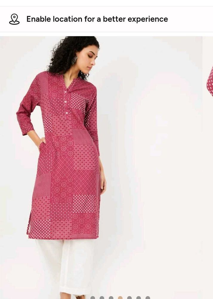 Maroon rust color kantha work Kurti