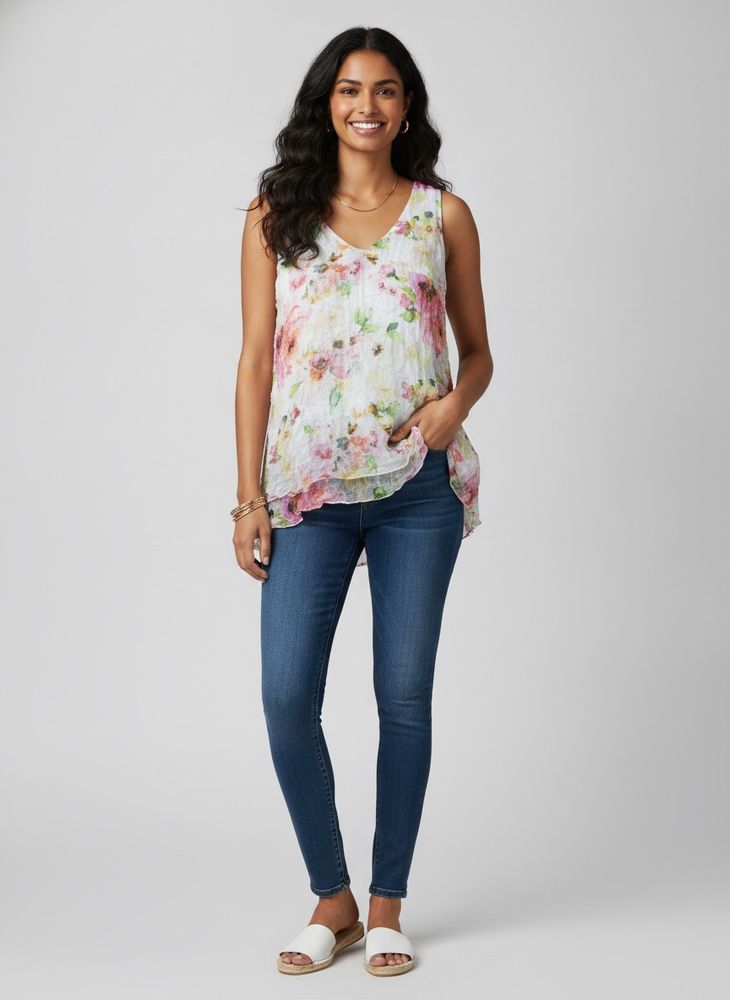 Floral Print Sleeveless Top 🎁 thrift