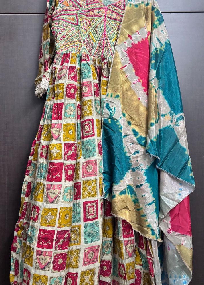 Vibrant Ethnic Kurta Set with Dupatta