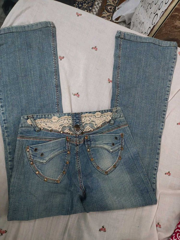 Boho Studded Flare Jeans