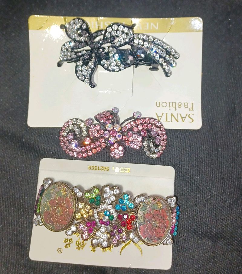 Combo Of 3 Hair Backpins