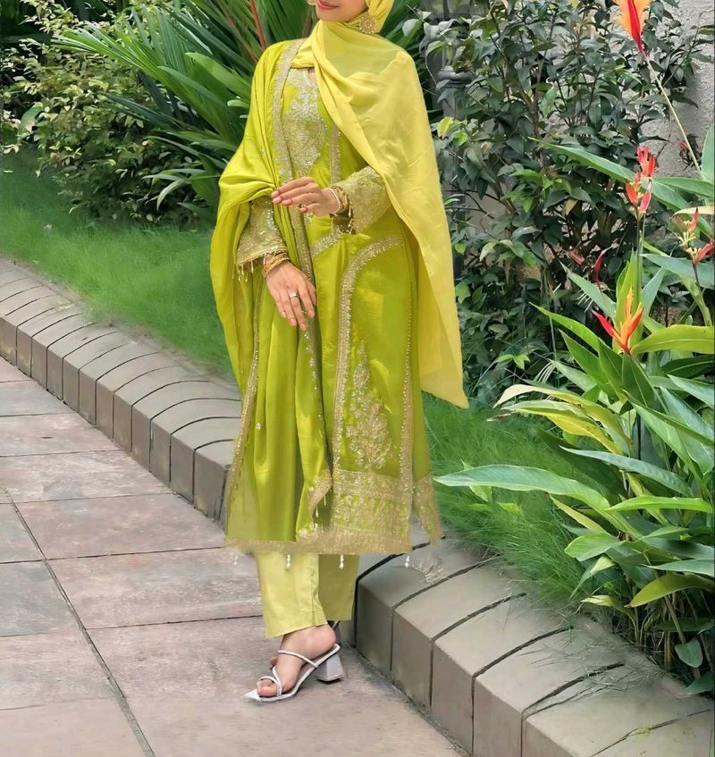 Lime Green Kurta Set✨